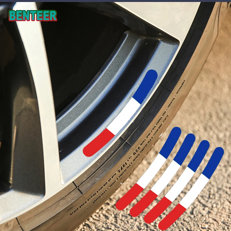

4x Car France Flag Wheel Sticker For Renault Clio TWING KWID Kangoo Megane Sandero Duster Zoe Logan Arkana Kangoo Captur