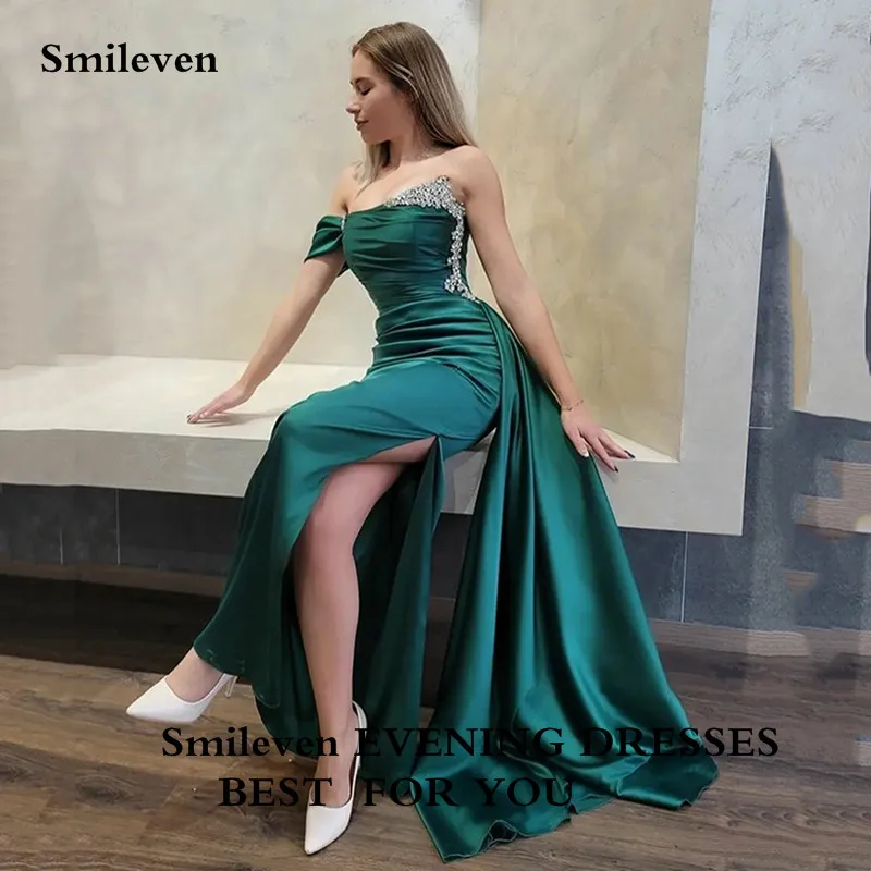 Темно-зеленое платье Smileven с бисером, платье для выпускного вечера с открытыми плечами, вечернее платье с разрезом сбоку, 2023
Темно-зеленое платье Smileven с бисером, платье для выпускного вечера с открытыми плечами, вечернее платье с разрезом сбоку, 2023