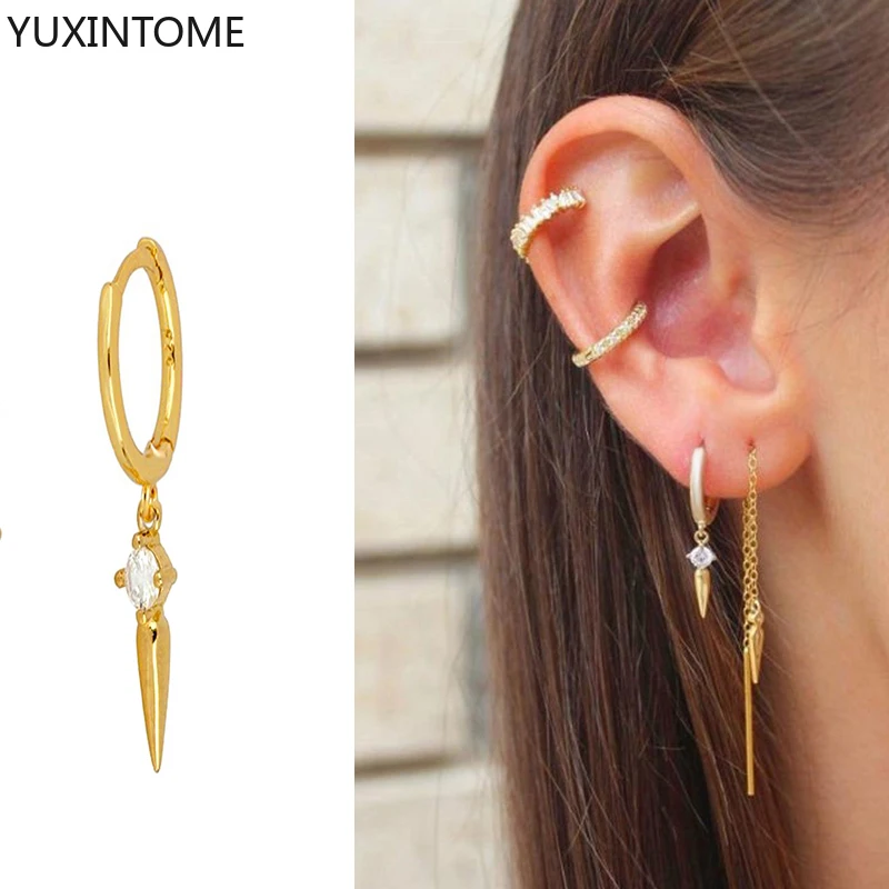 YUXINTOME 925 Sterling Silver Needle Spike Circle Huggies Earrings For Women Men Punk Geometric Hoop Jewelry Gift Pendientes
YUXINTOME 925 Sterling Silver Needle Spike Circle Huggies Earrings For Women Men Punk Geometric Hoop Jewelry Gift Pendientes