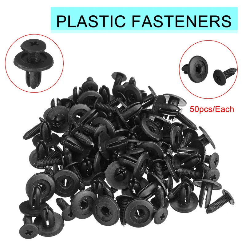 50pcs Car Body 6mm Hole Dia Plastic Rivets Fastener Fender Bumper Push Pin Black Universal Car Fasteners Clip Auto Accessories
50pcs Car Body 6mm Hole Dia Plastic Rivets Fastener Fender Bumper Push Pin Black Universal Car Fasteners Clip Auto Accessories