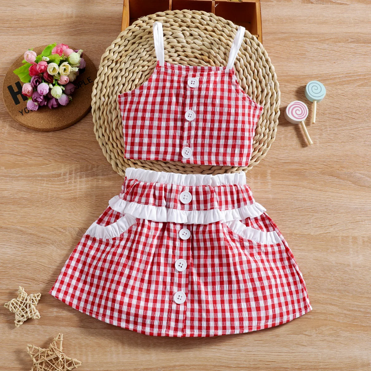 Newborn Baby Girls Clothes Set Infant Outfits Fashion Plaid Casual Children Suspender Tops + Skirt Suit Toddler Clothing Sets
Newborn Baby Girls Clothes Set Infant Outfits Fashion Plaid Casual Children Suspender Tops + Skirt Suit Toddler Clothing Sets
