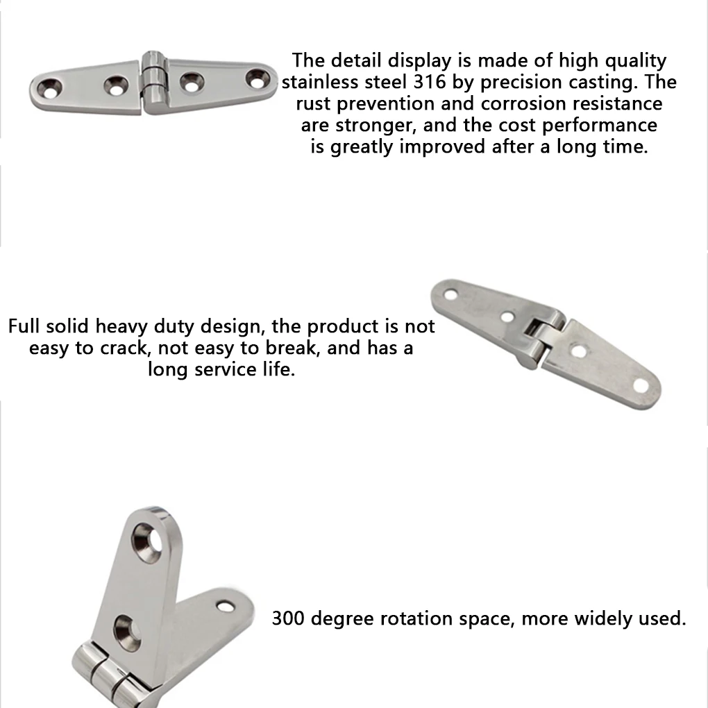 Strap Hinge Deck Hardware Stainless Steel Workmanship Cabinet Hatch Multipurpose Upgraded Fittings Heavy Duty Boat Supplies
Strap Hinge Deck Hardware Stainless Steel Workmanship Cabinet Hatch Multipurpose Upgraded Fittings Heavy Duty Boat Supplies