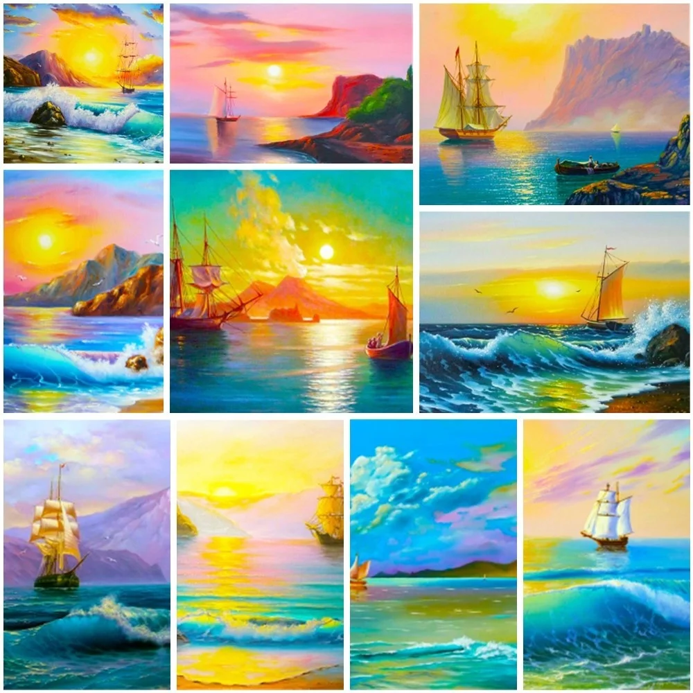 

Ocean Ship Landscape Painting By Numbers Acrylic Paint Crafts Supplies For Adults Wall Art Personalized Gift Ideas 2023 NEW