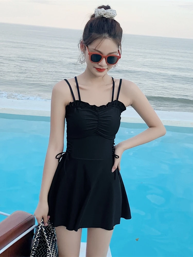 

Swimwear Summer bathing suit female conjoined cover the belly show thin 2023 new South Korea ins hot sexy fairy fan swimsuit
