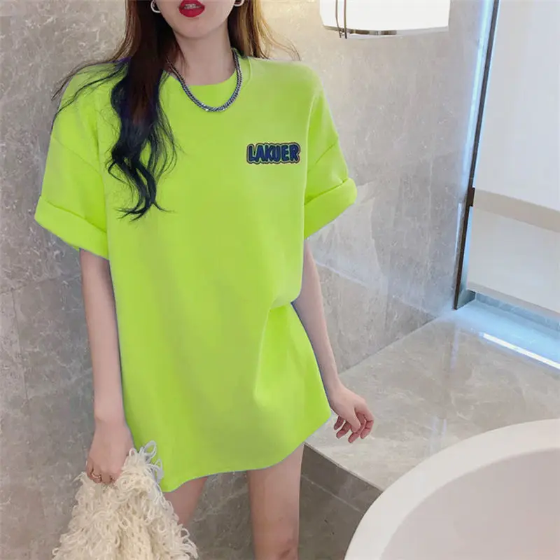 2022 Summer New Loose All-Match Letter Printing Half-Sleeve Mid-Length Cotton Short-Sleeved T-Shirt Women
2022 Summer New Loose All-Match Letter Printing Half-Sleeve Mid-Length Cotton Short-Sleeved T-Shirt Women