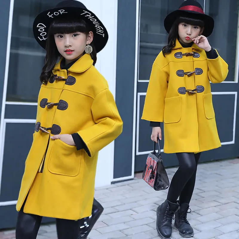 Girl Woolen Coat For Spring Autumn 2022 New Fashion Warm Yellow Solid Turn Collar Single-Breasted Long Jacket Children'S Outwear
Girl Woolen Coat For Spring Autumn 2022 New Fashion Warm Yellow Solid Turn Collar Single-Breasted Long Jacket Children'S Outwear
