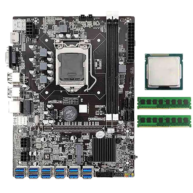 Материнская плата B75 BTC для майнинга с процессором G530/G630 + 2XDDR 3 RAM 12 USB3.0 к PCIE слот GPU LGA1155 DDR3 RAM SATA3.0 + MSATA
Материнская плата B75 BTC для майнинга с процессором G530/G630 + 2XDDR 3 RAM 12 USB3.0 к PCIE слот GPU LGA1155 DDR3 RAM SATA3.0 + MSATA