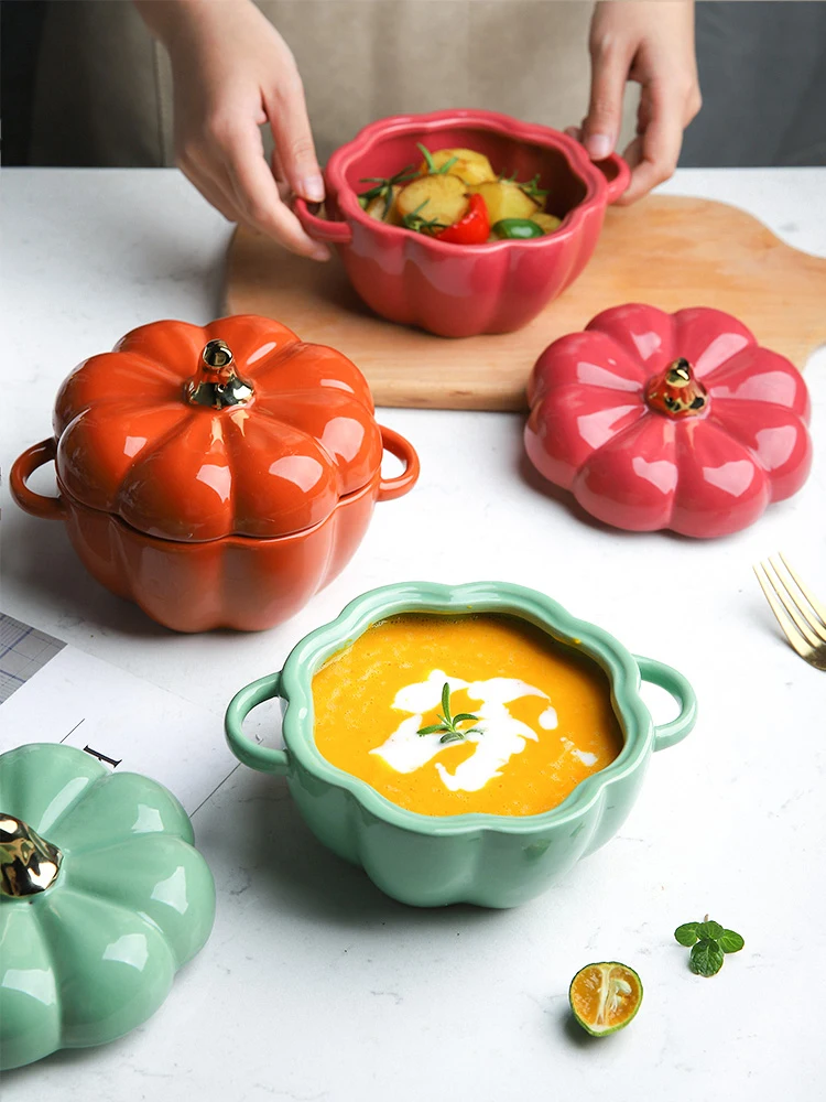 Creative Cute Pumpkin Tureen With Lid Baking Bowl Ceramic Rice Bowl Baking Utensils Dessert Soup Bowl Stew Cup
Creative Cute Pumpkin Tureen With Lid Baking Bowl Ceramic Rice Bowl Baking Utensils Dessert Soup Bowl Stew Cup