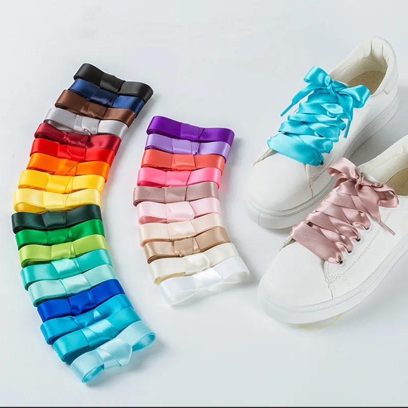 New 22 Color 2 cm Width Satin Silk Ribbon Shoelaces 80/100/120/140/160 cm Length Sneaker Sport Shoes Lace Drop Shipping
New 22 Color 2 cm Width Satin Silk Ribbon Shoelaces 80/100/120/140/160 cm Length Sneaker Sport Shoes Lace Drop Shipping