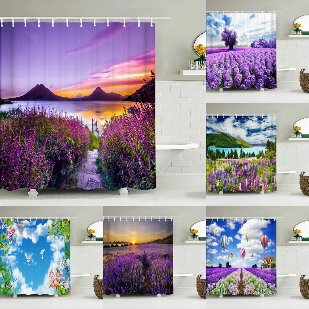 Rural Nature Scenery Shower Curtains Bathroom Polyester Waterproof Shower Curtain lavender Printing Curtains for Bathroom Shower
Rural Nature Scenery Shower Curtains Bathroom Polyester Waterproof Shower Curtain lavender Printing Curtains for Bathroom Shower