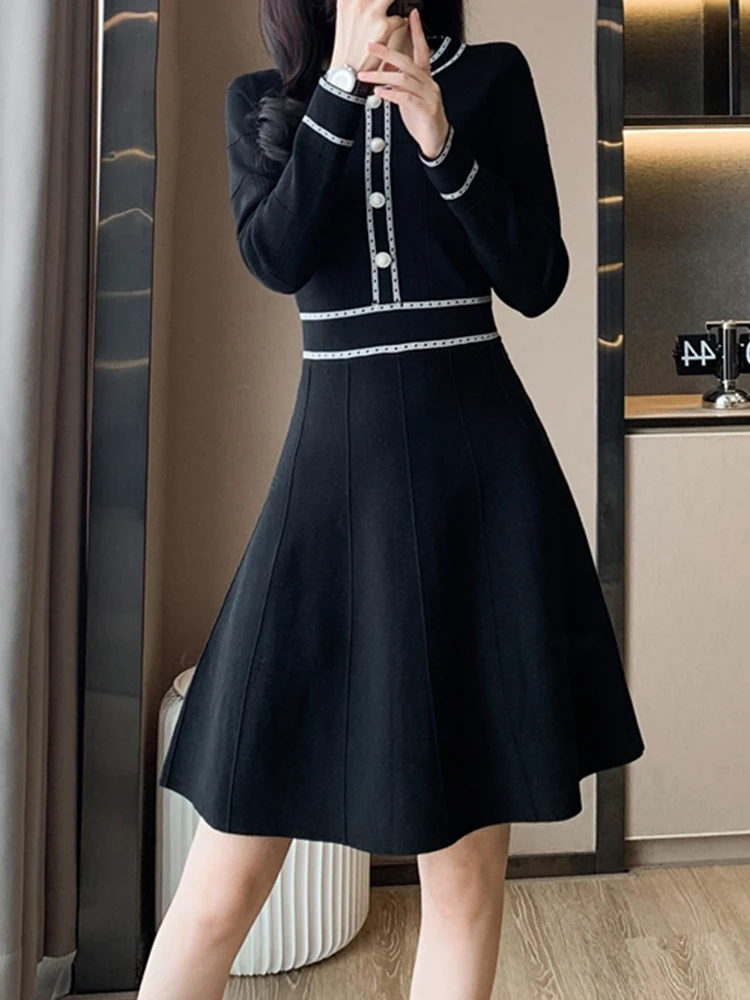 High Quality Vintage Slim Round Neck Long Sleeve Knitted Dress 2022 Autumn New Fashion Women'S Clothing
High Quality Vintage Slim Round Neck Long Sleeve Knitted Dress 2022 Autumn New Fashion Women'S Clothing