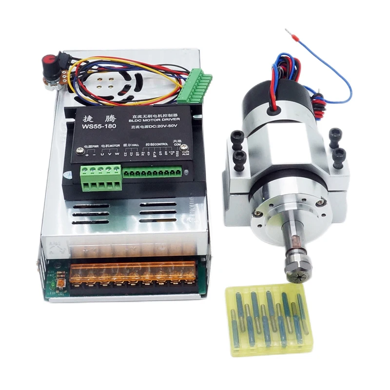 DC CNC Spindle Brushless 400W Air Cooled Spindle Motor Switching Power Supply Motor Driver 55MM Clamp ER11 CNC tools
DC CNC Spindle Brushless 400W Air Cooled Spindle Motor Switching Power Supply Motor Driver 55MM Clamp ER11 CNC tools