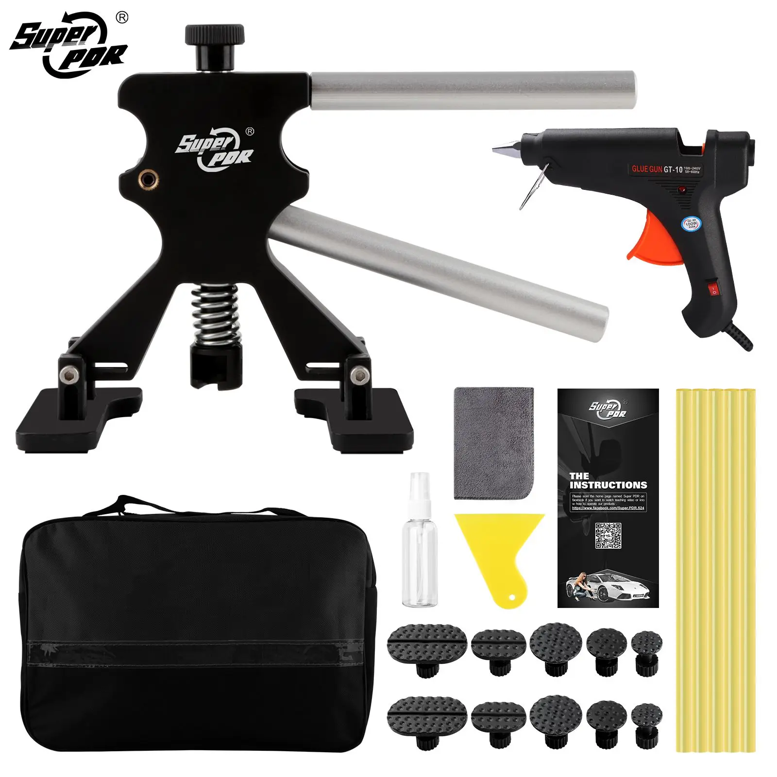 Super PDR Dent Auto Body Paint Less Removal Tools Kit Dent Lifter Kits with Hot Melt Glue Gun Tool Kits for Car Dents
Super PDR Dent Auto Body Paint Less Removal Tools Kit Dent Lifter Kits with Hot Melt Glue Gun Tool Kits for Car Dents