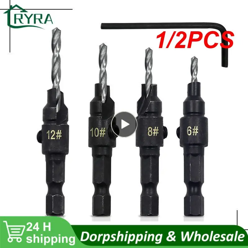 1/2PCS Countersink Drill Woodworking Drill Bit Set Drilling Holes For Screw Sizes #5 #6 #8 #10 #12 With a Wrench Tools
1/2PCS Countersink Drill Woodworking Drill Bit Set Drilling Holes For Screw Sizes #5 #6 #8 #10 #12 With a Wrench Tools