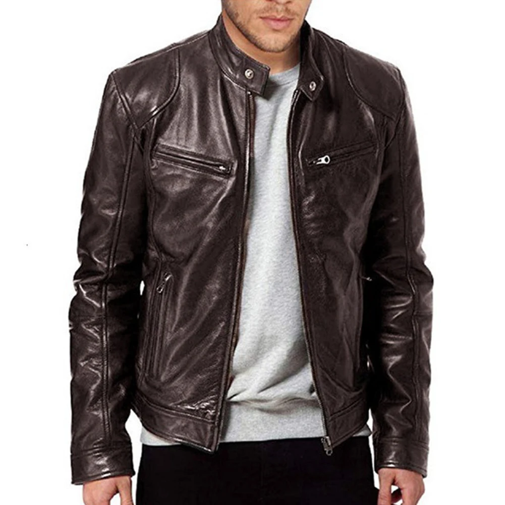 Mens Autumn New Motorcycle Windproof Pocket Faux Leather Rider Biker PU Jackets Lapel Retro Outwear Coats Zip Moto Jackets
Mens Autumn New Motorcycle Windproof Pocket Faux Leather Rider Biker PU Jackets Lapel Retro Outwear Coats Zip Moto Jackets