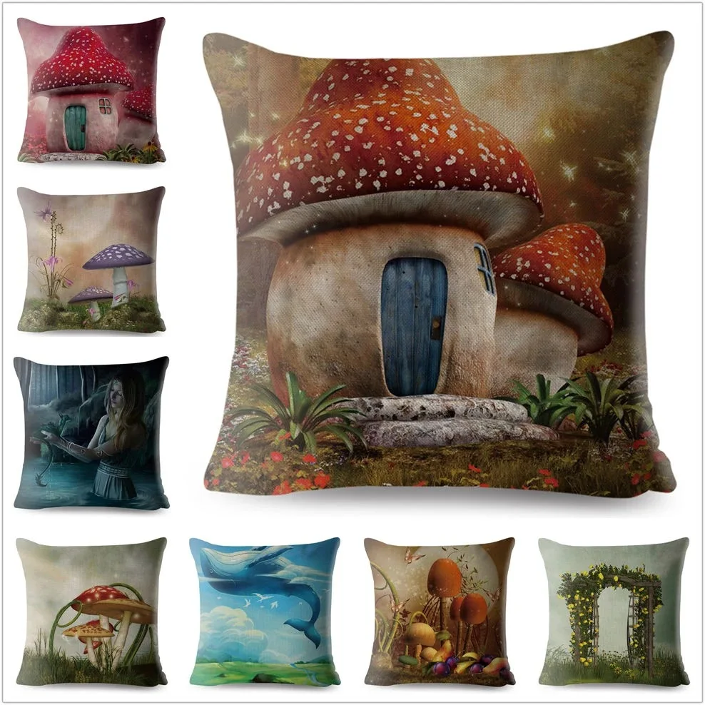 Sofa Bed Pillowcases Mushroom House Cotton Linen Pillow Case Garden Chair Soft Pillows Cover for Living Room Bedroom 45x45 Cm
Sofa Bed Pillowcases Mushroom House Cotton Linen Pillow Case Garden Chair Soft Pillows Cover for Living Room Bedroom 45x45 Cm