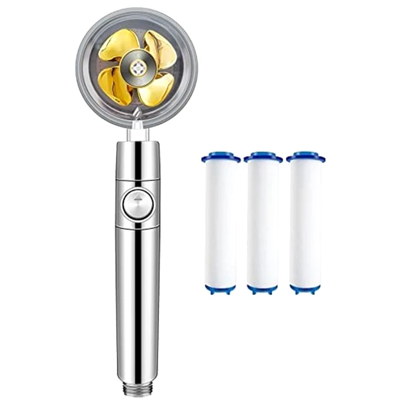 Handheld Power Shower Head Vortex Shower Head Filter Removable Propeller Drive Shower Head
Handheld Power Shower Head Vortex Shower Head Filter Removable Propeller Drive Shower Head