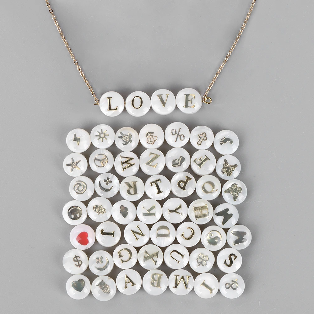 5PCS Natural Shell Alphabet Beads Round Flat Printed Gold Color Letter Patterns Pearl Beads for Jewelry Making Bracelet DIY 8mm
5PCS Natural Shell Alphabet Beads Round Flat Printed Gold Color Letter Patterns Pearl Beads for Jewelry Making Bracelet DIY 8mm