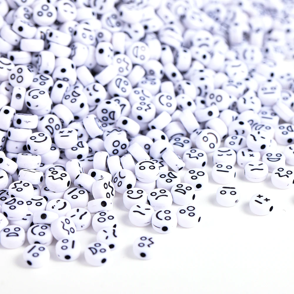 Wholesale 4mm 100-200pcs/Lot Round Flat Acrylic Spaced Beads Smile Face Emoticons Beads for Jewelry Making DIY Necklace Bracelet
Wholesale 4mm 100-200pcs/Lot Round Flat Acrylic Spaced Beads Smile Face Emoticons Beads for Jewelry Making DIY Necklace Bracelet