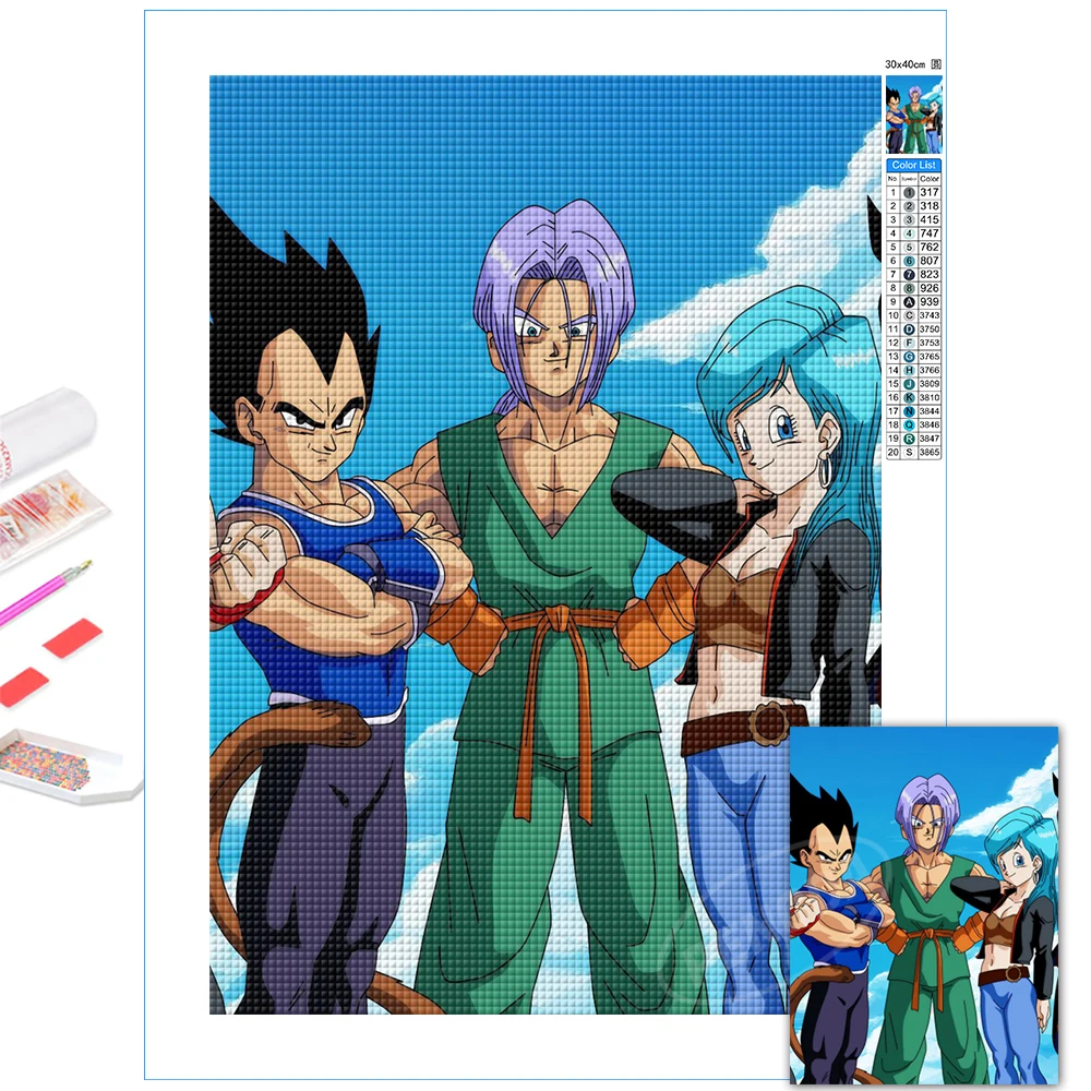 Vegeta 5D Diamond Painting Dragon Ball Anime Character Square Drill Embroidery Kit Trunks Masaic Picture Cross Stitch Home Decor
Vegeta 5D Diamond Painting Dragon Ball Anime Character Square Drill Embroidery Kit Trunks Masaic Picture Cross Stitch Home Decor