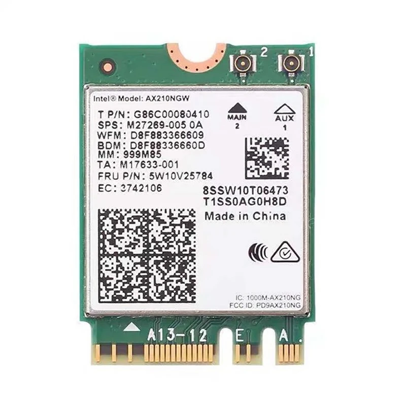 AX210 Wifi 6E Bluetooth 5,2 M.2 Беспроводная карта AX210NGW 2,4 ГГц 5 ГГц 6 ГГц 802.11Ax Wifi 6 адаптер Сетевая карта
AX210 Wifi 6E Bluetooth 5,2 M.2 Беспроводная карта AX210NGW 2,4 ГГц 5 ГГц 6 ГГц 802.11Ax Wifi 6 адаптер Сетевая карта