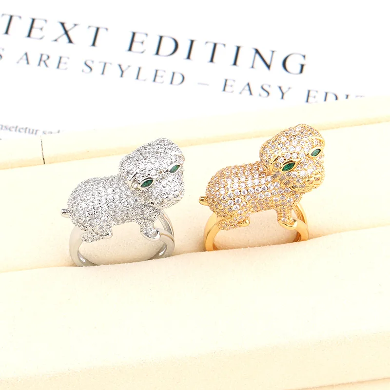 Europe America Luxury Fashion Women Lady Inlaid Green Cubic Zircon Eyes Puppy Plated Gold Color Lovers Ring US6-US9
Europe America Luxury Fashion Women Lady Inlaid Green Cubic Zircon Eyes Puppy Plated Gold Color Lovers Ring US6-US9