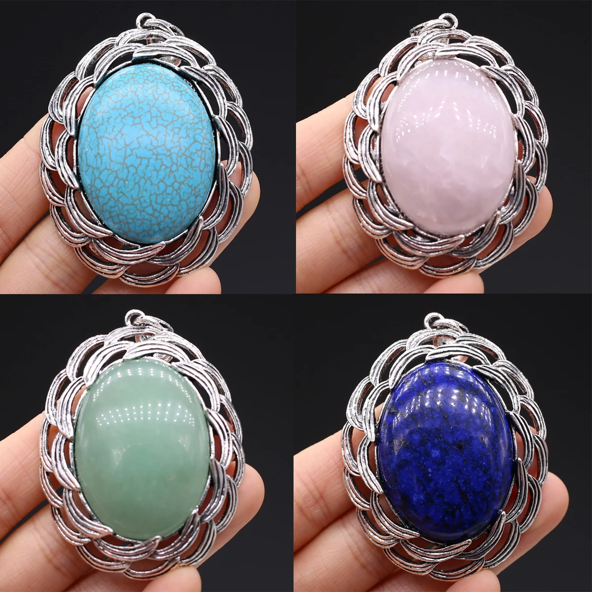 Natural Stone Pendants Antique Silver Lapis lazuli Tiger eye Crystal Charms for Jewelry Making Diy Women Necklace Accessories
Natural Stone Pendants Antique Silver Lapis lazuli Tiger eye Crystal Charms for Jewelry Making Diy Women Necklace Accessories