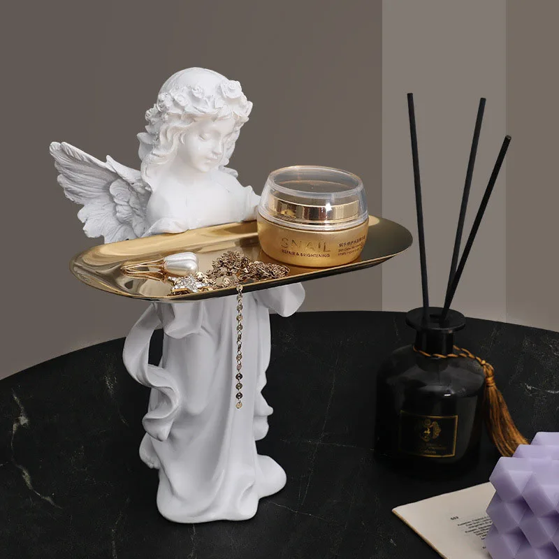 Nordic creative holding tray prayer girl angel resin statue ornament modern home living room porch desktop decora resin crafts 
Nordic creative holding tray prayer girl angel resin statue ornament modern home living room porch desktop decora resin crafts