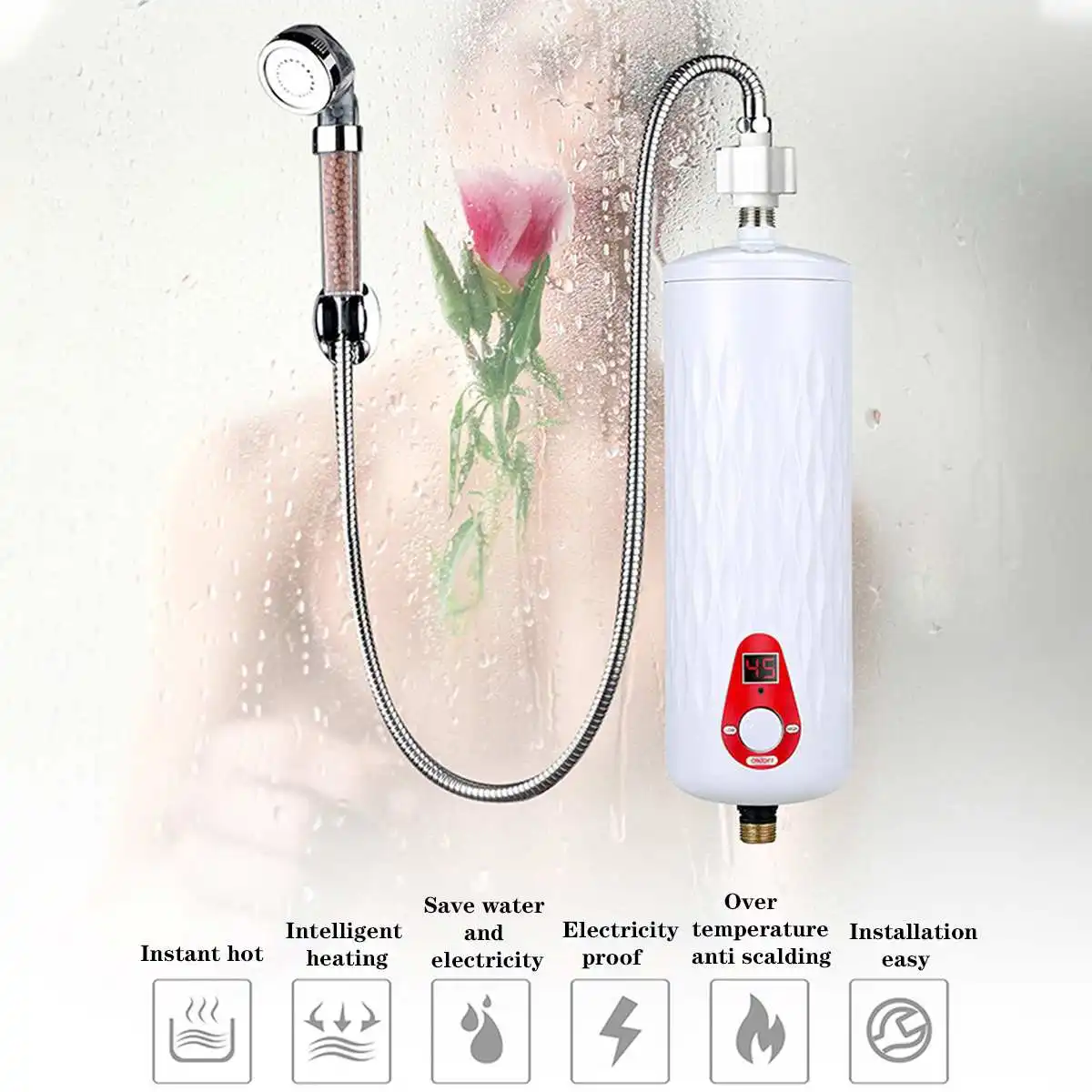 3 Modes Fast Heating 5500W Instant Electric Tankless Water Heater Instantaneous Kitchen Bathroom Shower Hot Water Flow System
3 Modes Fast Heating 5500W Instant Electric Tankless Water Heater Instantaneous Kitchen Bathroom Shower Hot Water Flow System