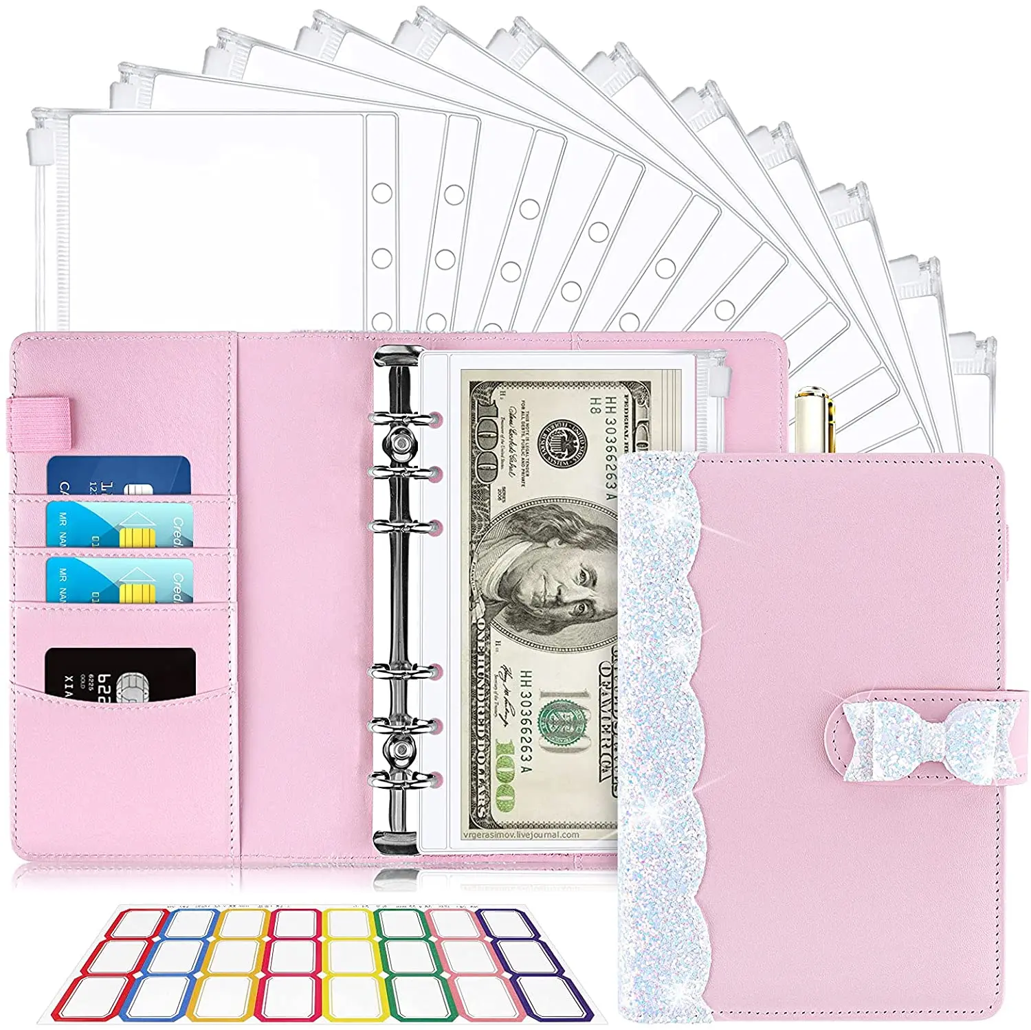Binder Cash Envelopes for Budgeting, 14Pcs Money Organizer for Cash, Budget Binder with Cash Envelopes, 6-Ring Money Saving
Binder Cash Envelopes for Budgeting, 14Pcs Money Organizer for Cash, Budget Binder with Cash Envelopes, 6-Ring Money Saving