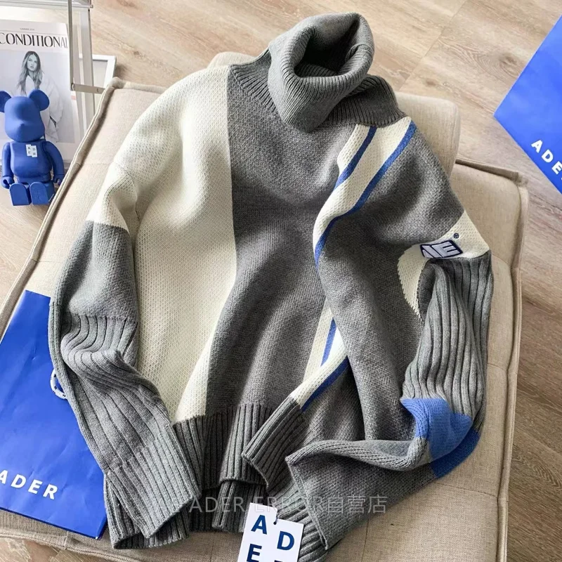 ADER Autumn and New Korean Pullover High-quality Sweater Stitching Turtleneck Knitted Sweater 1:1 Sweater Unisex Winter 
ADER Autumn and New Korean Pullover High-quality Sweater Stitching Turtleneck Knitted Sweater 1:1 Sweater Unisex Winter
