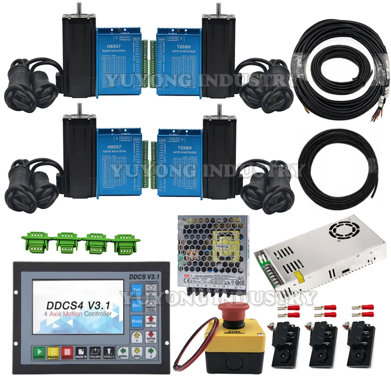 DDCS4 V3.1 Off-Line Controller Bundle with 3.6N.m Closed Loop Stepper Motors for QueenAnt QueenBee WorkBee full kit cnc router
DDCS4 V3.1 Off-Line Controller Bundle with 3.6N.m Closed Loop Stepper Motors for QueenAnt QueenBee WorkBee full kit cnc router