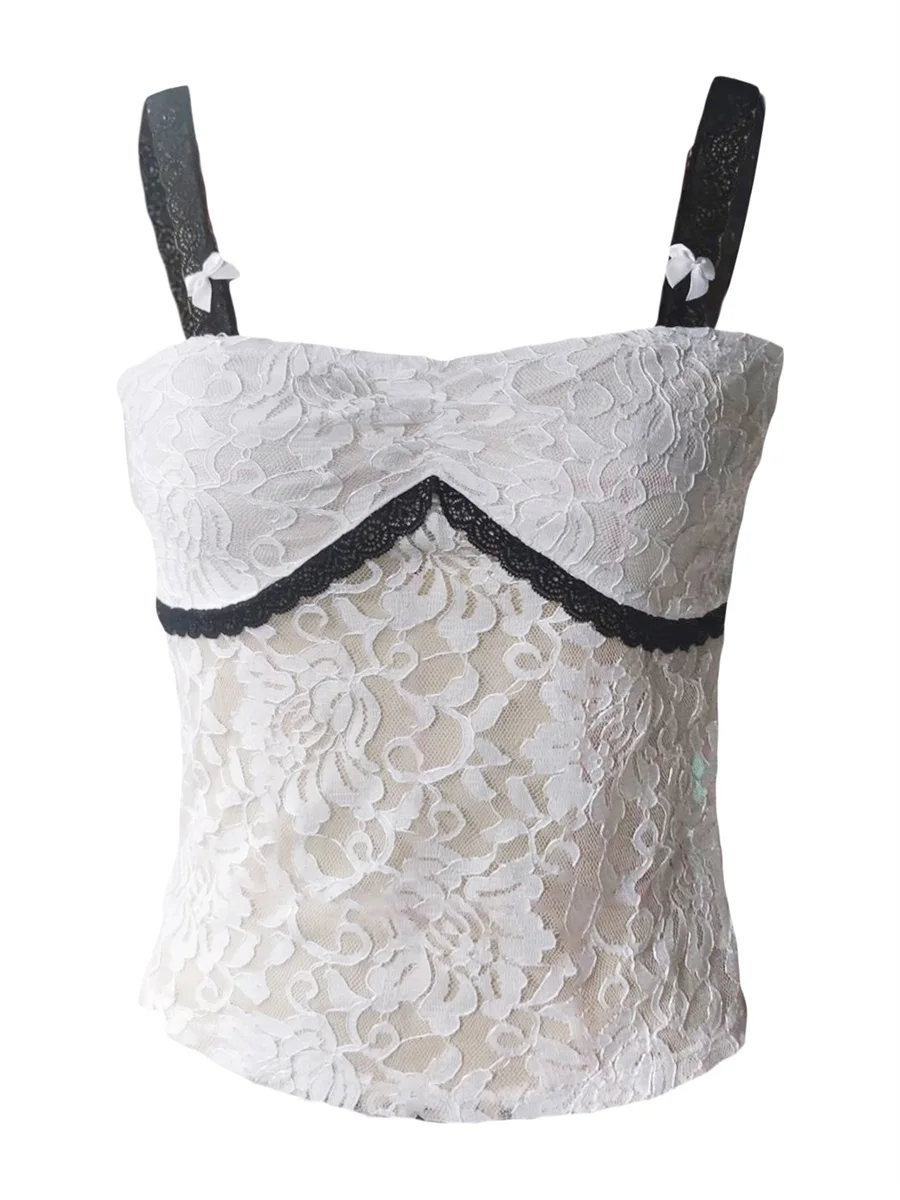 Stylish and Versatile Women's Summer Mini Sling Vest Tops Comfortable Breathable White Sleeveless Backless Lace Floral Camisole
Stylish and Versatile Women's Summer Mini Sling Vest Tops Comfortable Breathable White Sleeveless Backless Lace Floral Camisole