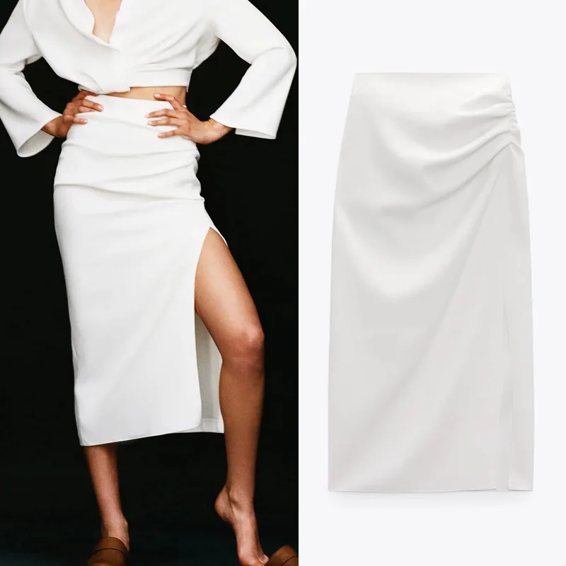 White Pencil Skirt Women 2022 High Waist Long Skirts Woman Summer Pleated Split Midi Ruched Elegant Faldas Clothes Ropa Mujer
White Pencil Skirt Women 2022 High Waist Long Skirts Woman Summer Pleated Split Midi Ruched Elegant Faldas Clothes Ropa Mujer
