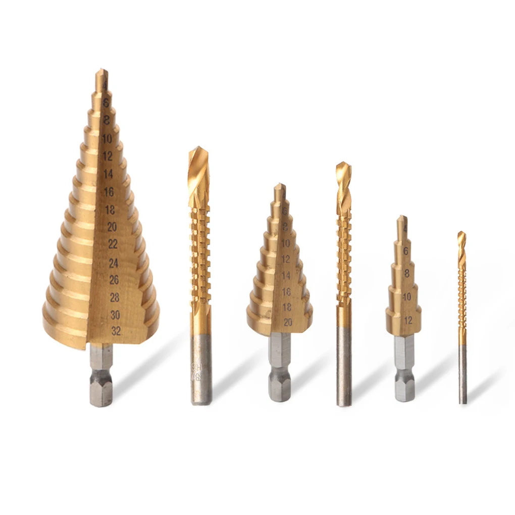 Pack of 6 Step Drill Bit Set High-speed Steel Saw Cone Hole Openers Deburring Punching Woodworking Metal Bench Hand Bag-packed
Pack of 6 Step Drill Bit Set High-speed Steel Saw Cone Hole Openers Deburring Punching Woodworking Metal Bench Hand Bag-packed