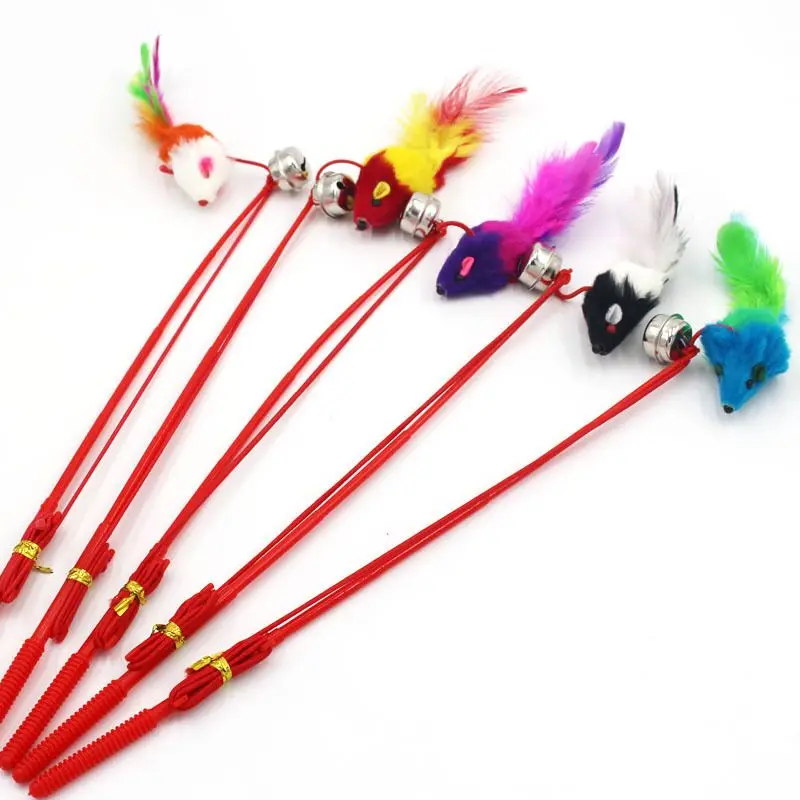 Cat Funny Feather Mouse Stick with Bell Playing Dangle Faux Mice Tease Fun Kitten Rod Toy Interactive Fishing Rod Wand for Cats
Cat Funny Feather Mouse Stick with Bell Playing Dangle Faux Mice Tease Fun Kitten Rod Toy Interactive Fishing Rod Wand for Cats