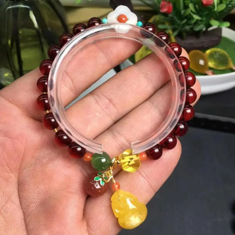 Send Certificate Natural Baltic Blood Amber Bracelet With Hetian Jade Rose Crystal Beeswax Pixiu Charms Women Fengshui Bracelets
Send Certificate Natural Baltic Blood Amber Bracelet With Hetian Jade Rose Crystal Beeswax Pixiu Charms Women Fengshui Bracelets