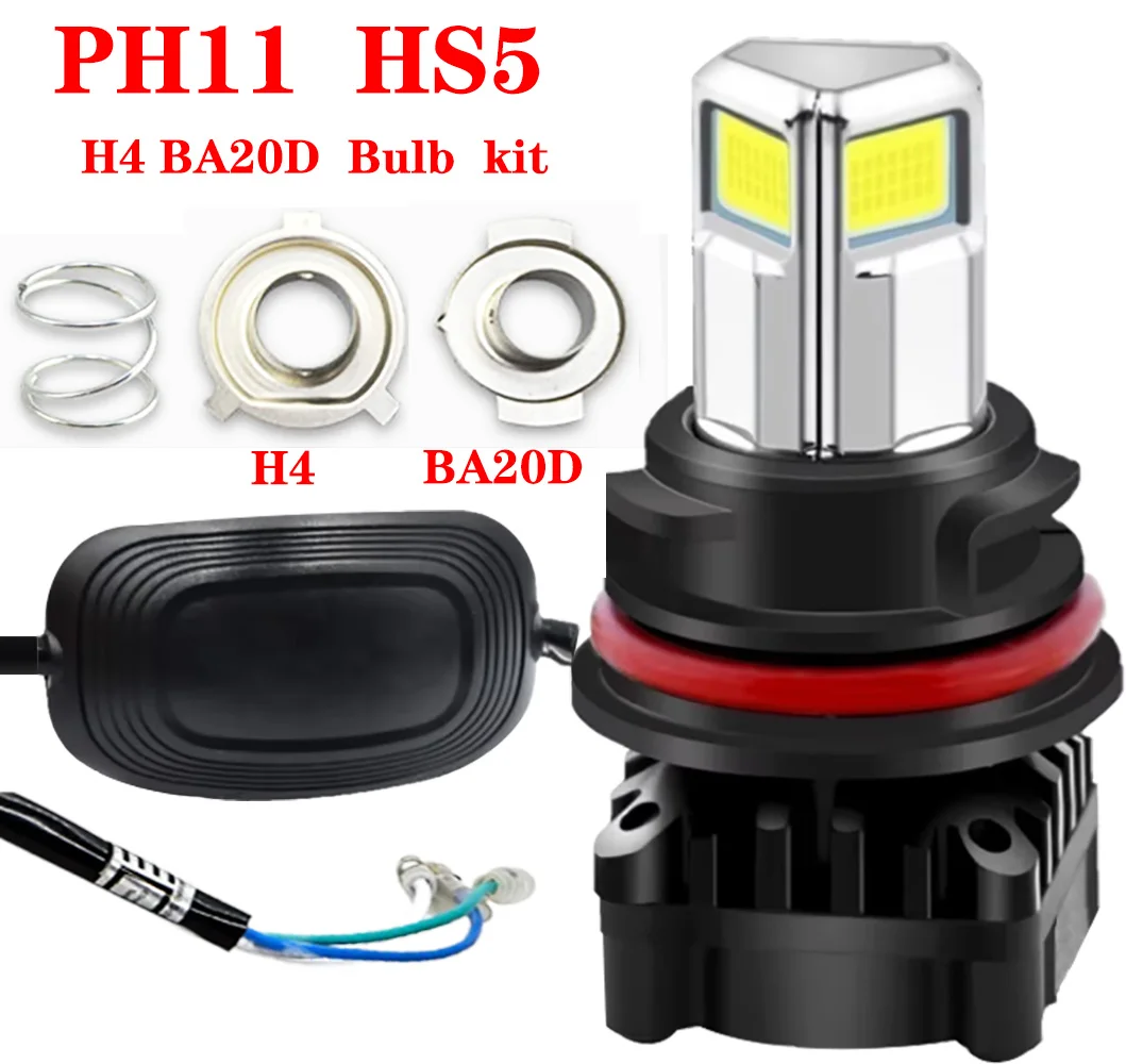 PH11 HS5 BA20D H4 Комплект светодиодных ламп для фар мотоцикла ATU Suzuki Kawasaki Honda 24 Вт