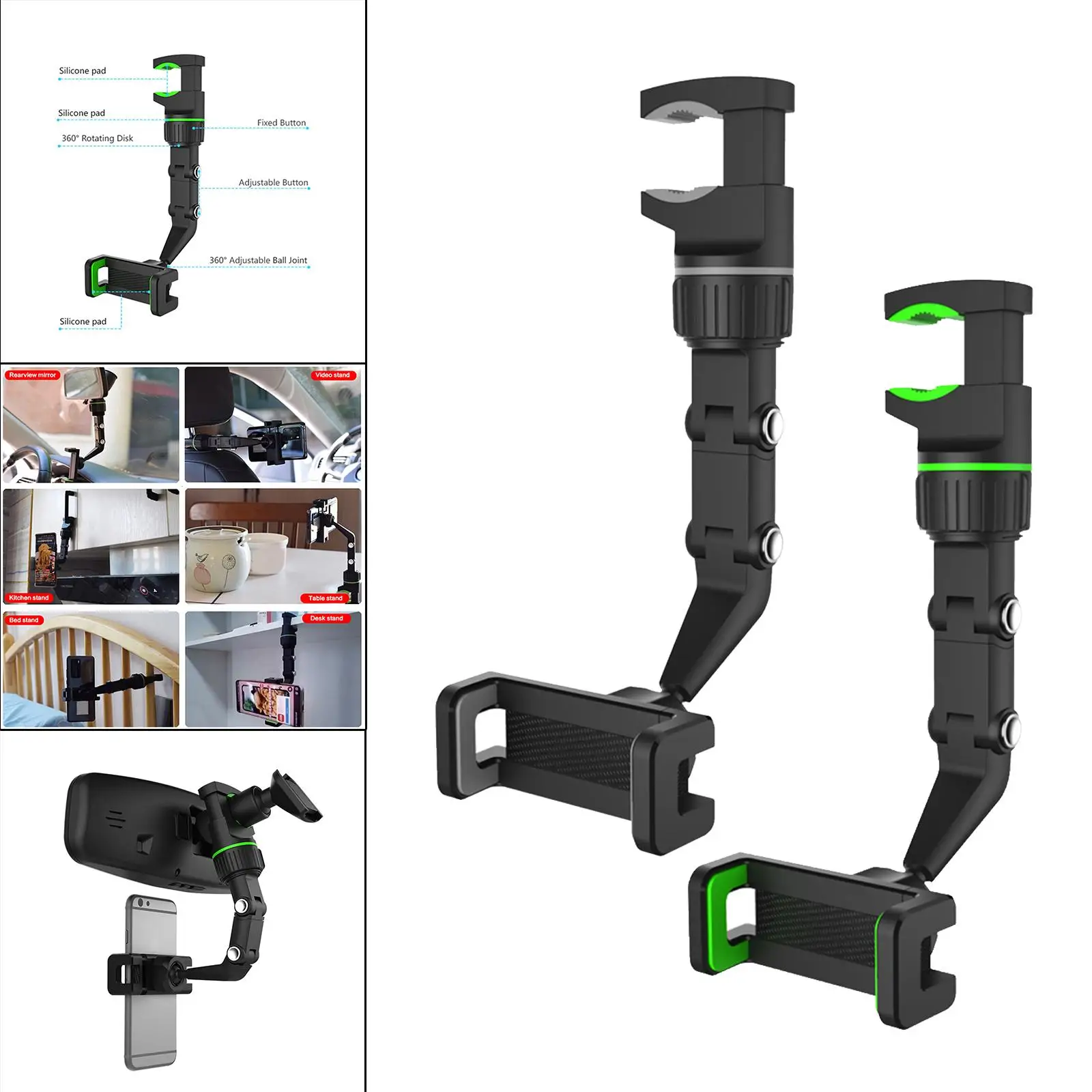 Car Rearview Mirror Bracket Phone Holder Stand for Cars GPS Support Clip Mount Clamp 
Car Rearview Mirror Bracket Phone Holder Stand for Cars GPS Support Clip Mount Clamp