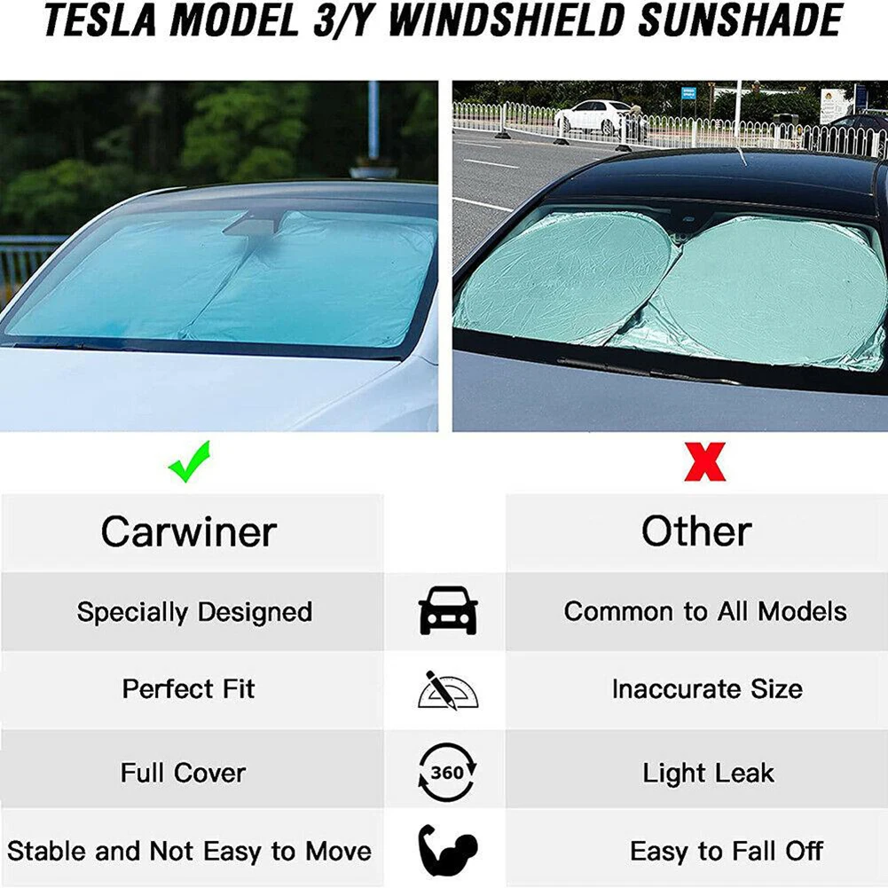For Tesla Model 3/Y Large Car Windshield Sun Shade UV Block Cover Visor Screen Car Accessories High-quality Sunshade
For Tesla Model 3/Y Large Car Windshield Sun Shade UV Block Cover Visor Screen Car Accessories High-quality Sunshade