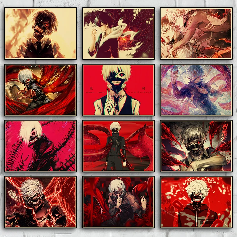 Anime Tokyo Ghoul Characters: Kaneki Ken Poster Vintage Kraft Print, Art Painting Home Decor Wall Sticker 
Anime Tokyo Ghoul Characters: Kaneki Ken Poster Vintage Kraft Print, Art Painting Home Decor Wall Sticker