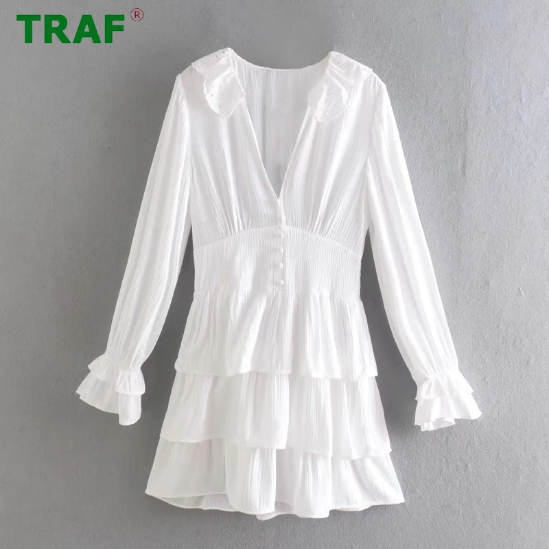 TRAF 2022 White Ruffle Dress Woman Embroidery Collar Pleated Dress Women Vintage Evening Party Dresses Ladies Elegant Mini Dress
TRAF 2022 White Ruffle Dress Woman Embroidery Collar Pleated Dress Women Vintage Evening Party Dresses Ladies Elegant Mini Dress