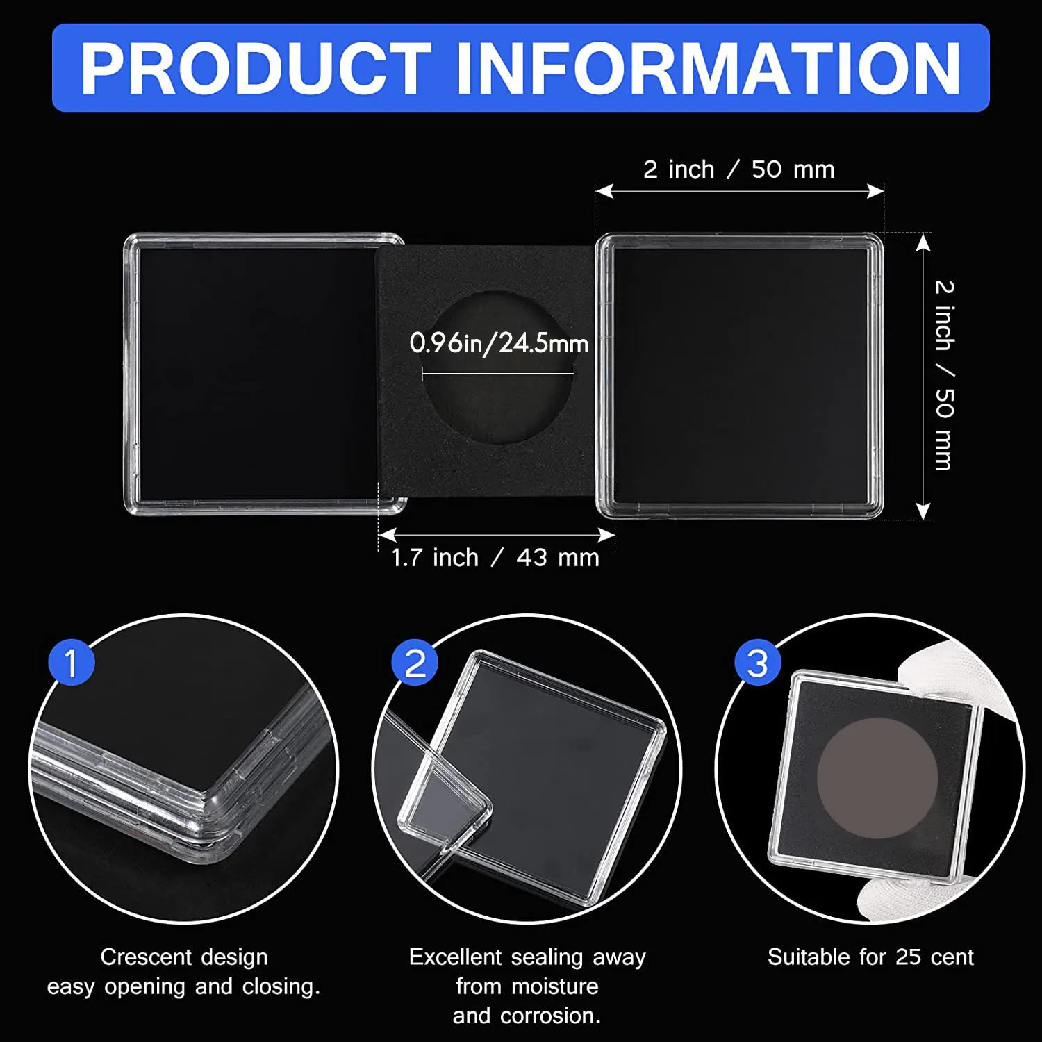 20 Pcs Silver Dollar Coin Holder, 2 x 2 Half Dollar Coin Holder Coin Capsule Coin Snap Plastic Coin Holder,
20 Pcs Silver Dollar Coin Holder, 2 x 2 Half Dollar Coin Holder Coin Capsule Coin Snap Plastic Coin Holder,