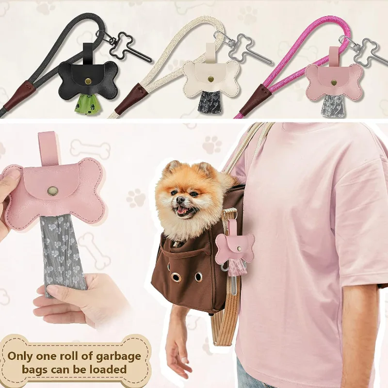 Dog Poop Pickup Bag Dispenser with Leash Clip Pet Waste Bag Dispenser for Dog Pooper Pet Outdoor PoopBag Leathers Holder 
Dog Poop Pickup Bag Dispenser with Leash Clip Pet Waste Bag Dispenser for Dog Pooper Pet Outdoor PoopBag Leathers Holder