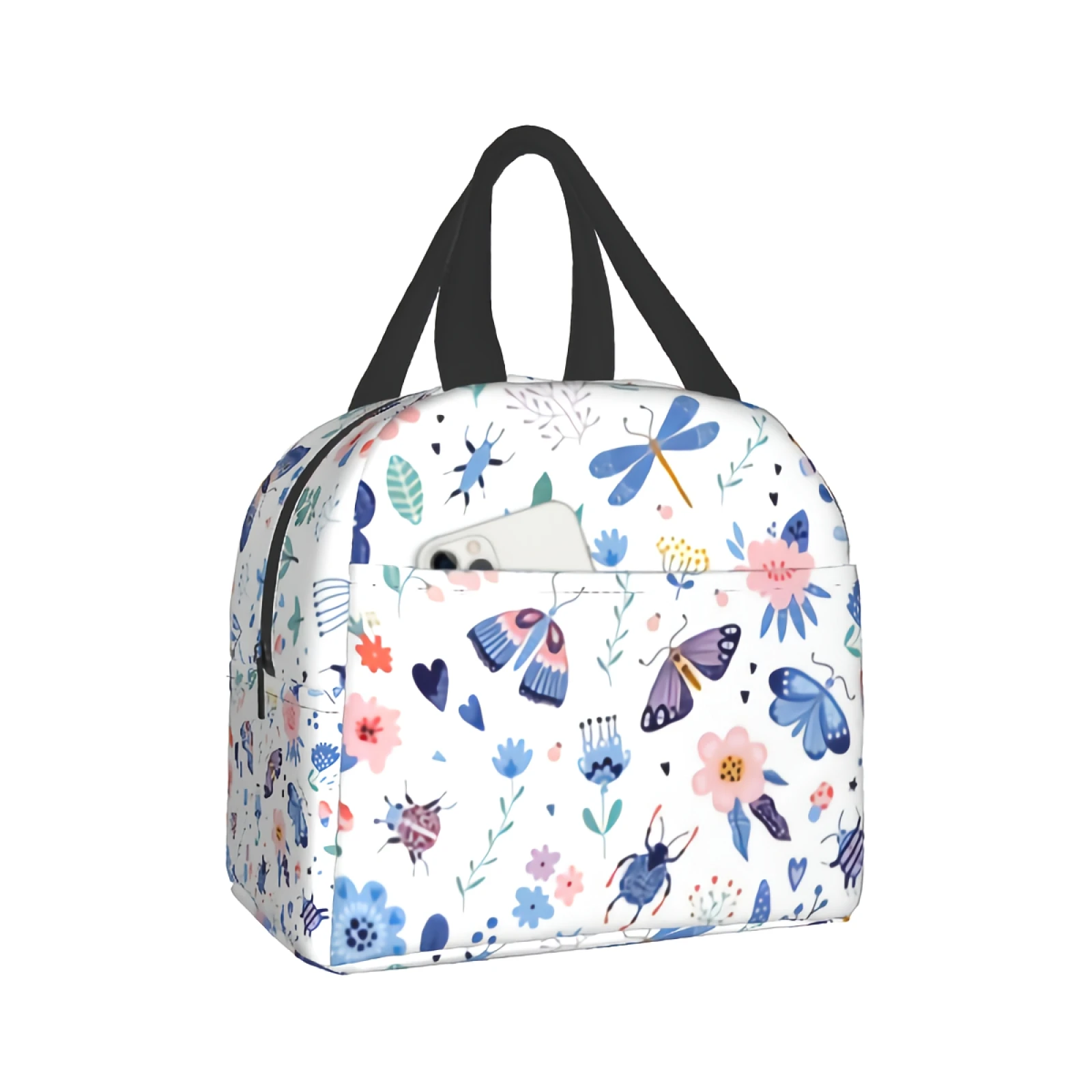 Butterfly And Dragonflies Lunch Bags Summer Colorful Floral Cooler Bag Reusable Lunch Tote Box with Front Pocket for Work School
Butterfly And Dragonflies Lunch Bags Summer Colorful Floral Cooler Bag Reusable Lunch Tote Box with Front Pocket for Work School