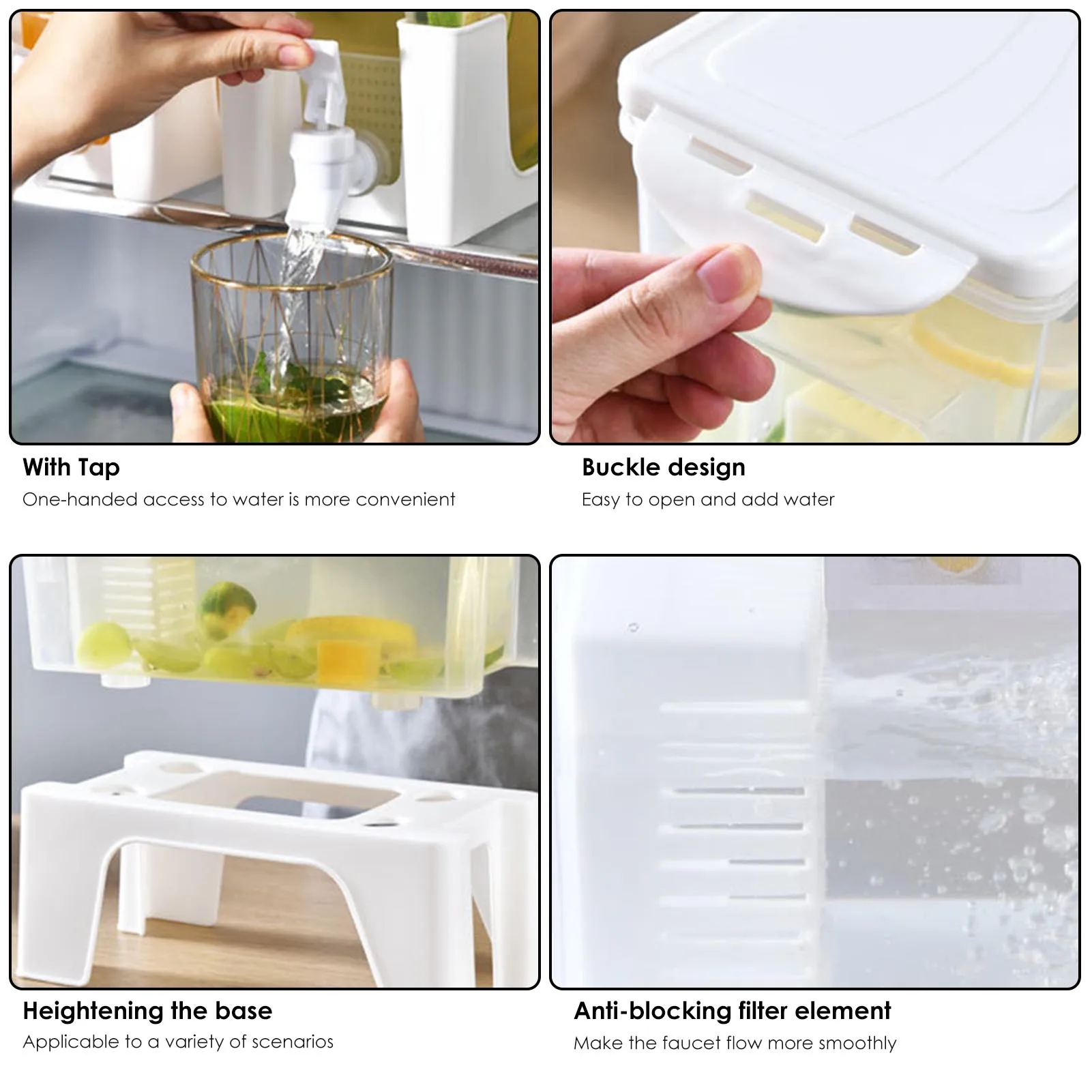 Iced Beverage Dispenser With Spigot 3.5L Fridge Drink Dispensers With Removable Base Water Jug Cold Kettle Milk Lemonade Juice
Iced Beverage Dispenser With Spigot 3.5L Fridge Drink Dispensers With Removable Base Water Jug Cold Kettle Milk Lemonade Juice