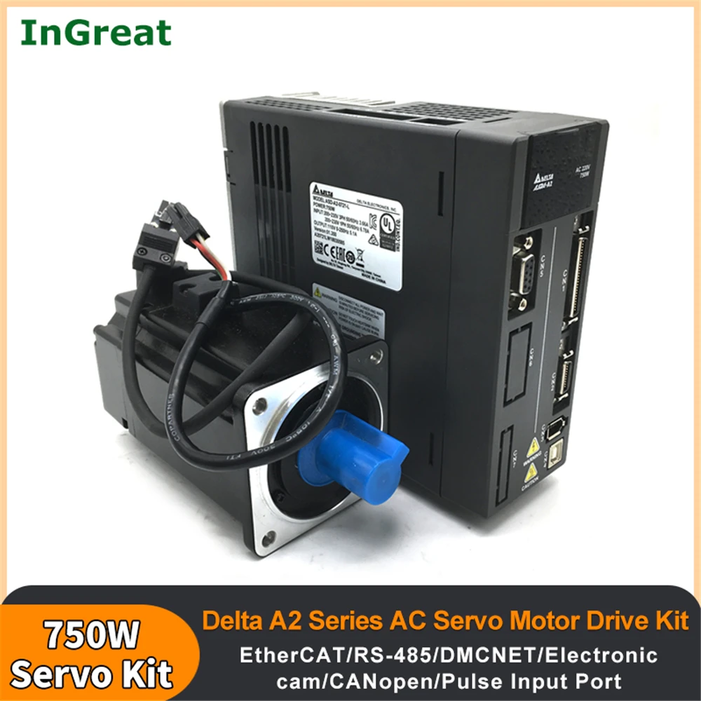 Delta 750W AC Servo Motor Drive A2 Kit ASD-A2-0721-E/ASD-A2-0721-F/ASD-A2-0721-U/ASD-A2-0721-M & ECMA-C10807RS EtherCAT RS-485
Delta 750W AC Servo Motor Drive A2 Kit ASD-A2-0721-E/ASD-A2-0721-F/ASD-A2-0721-U/ASD-A2-0721-M & ECMA-C10807RS EtherCAT RS-485