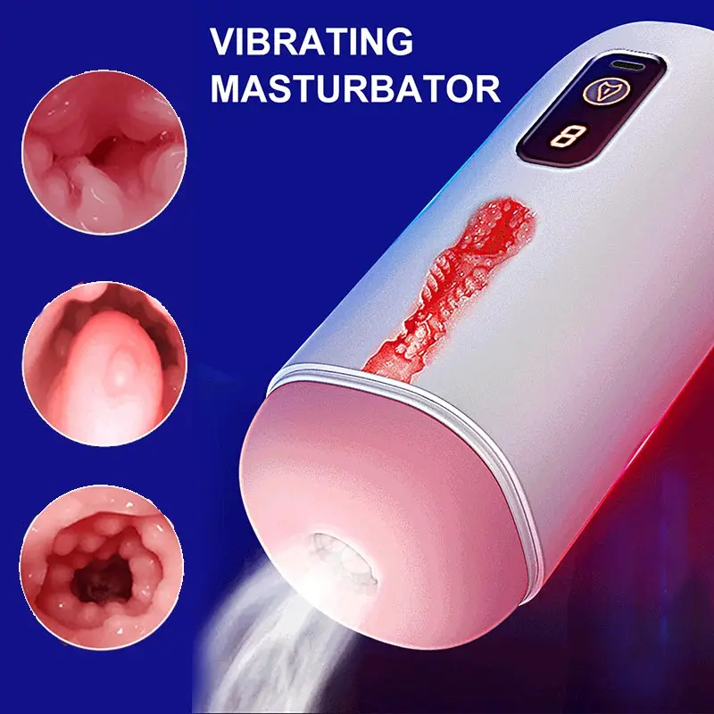 

2023 Male Masturbators Men Vagina Vacuum Pocket Pussy Vaginator Endurance Exercise Masturbation Sex Toys Vibrator Masturb Cup