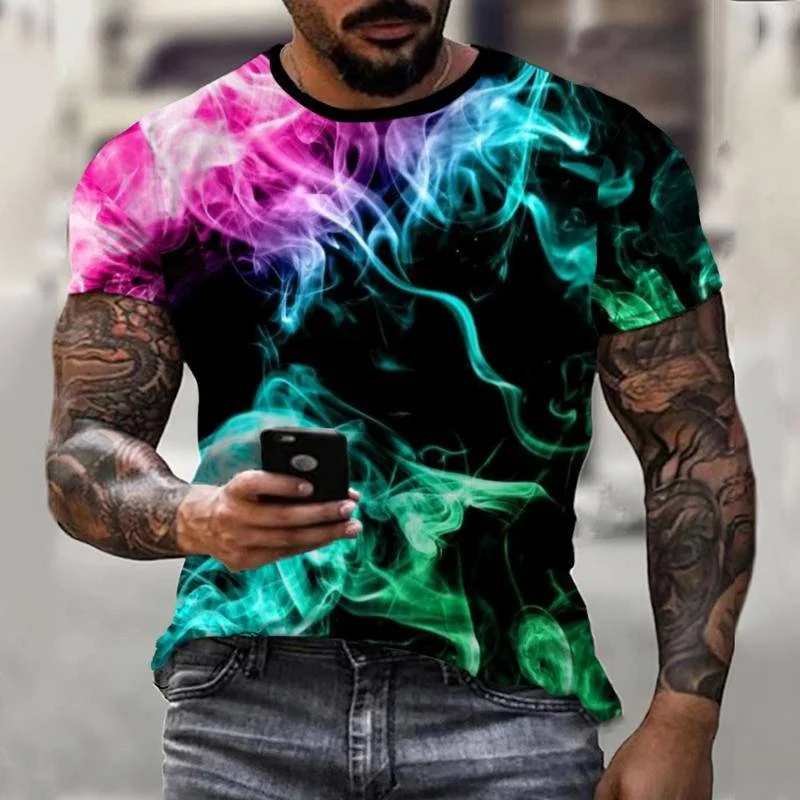 Colorful Smoke Print Top New Summer Men's T-Shirt Short Sleeve Oversized Street Fashion Everyday Casual Wear Colorful Top
Colorful Smoke Print Top New Summer Men's T-Shirt Short Sleeve Oversized Street Fashion Everyday Casual Wear Colorful Top