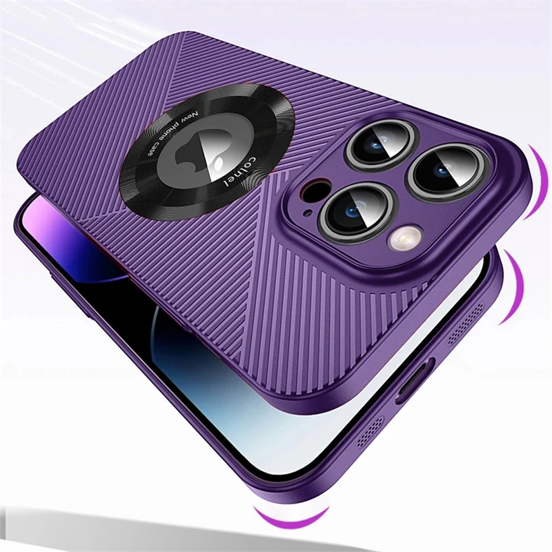 Luxury Matte Stripe Armor For Magsafe Magnetic Wireless Charging Case For iPhone 14 13 Pro Max Shockproof LOGO Ring Square Cover 
Luxury Matte Stripe Armor For Magsafe Magnetic Wireless Charging Case For iPhone 14 13 Pro Max Shockproof LOGO Ring Square Cover